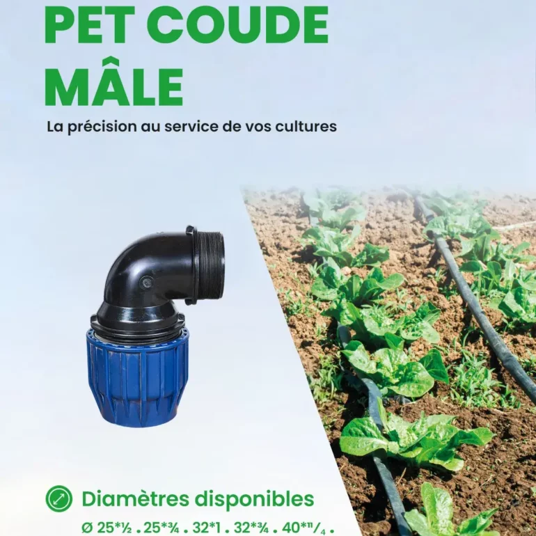 PEHD - Accessoire d'irrigation - Mécanique - PET coude mâle