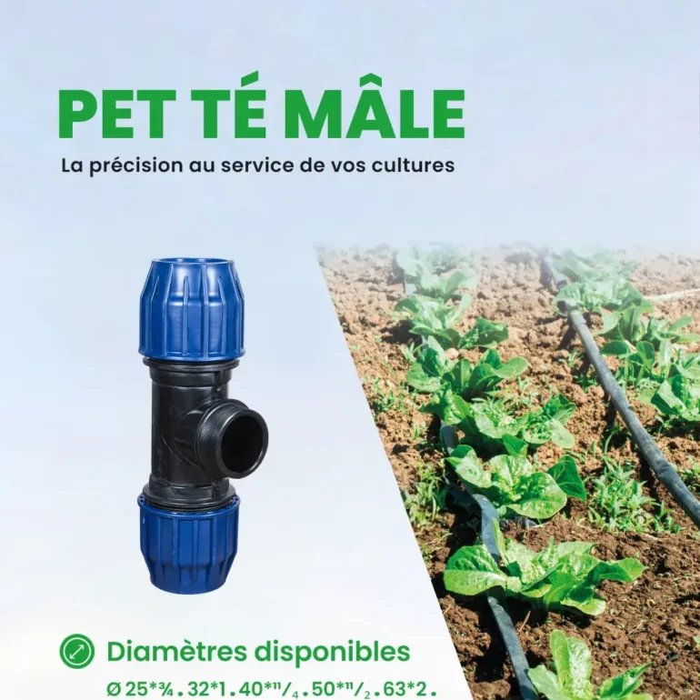 PEHD - Accessoire d'irrigation - Mécanique - PET té mâle