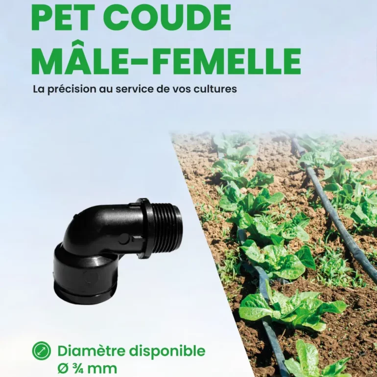 PEHD - Accessoire d'irrigation - Mécanique - PET coude mâle-femelle