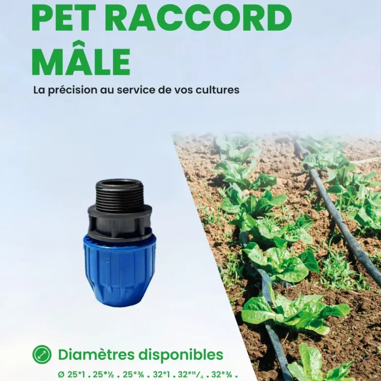 PEHD - Accessoire d'irrigation - Mécanique - PET raccord mâle